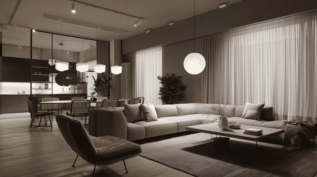 Minimalist Serenity - sleek lines, uncluttered spaces, and a calm, functional beauty.